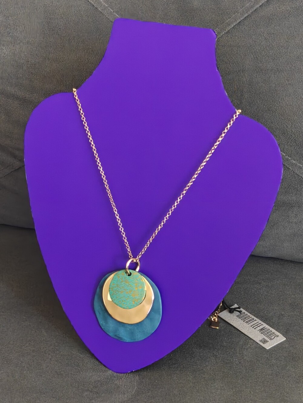 Robert Lee Morris Soho Layered Disc Pendant Necklace NWT